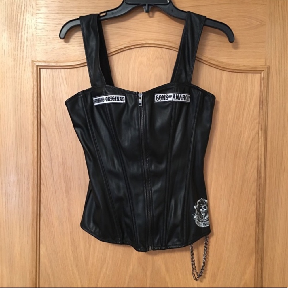 Faux Leather Biker Tank